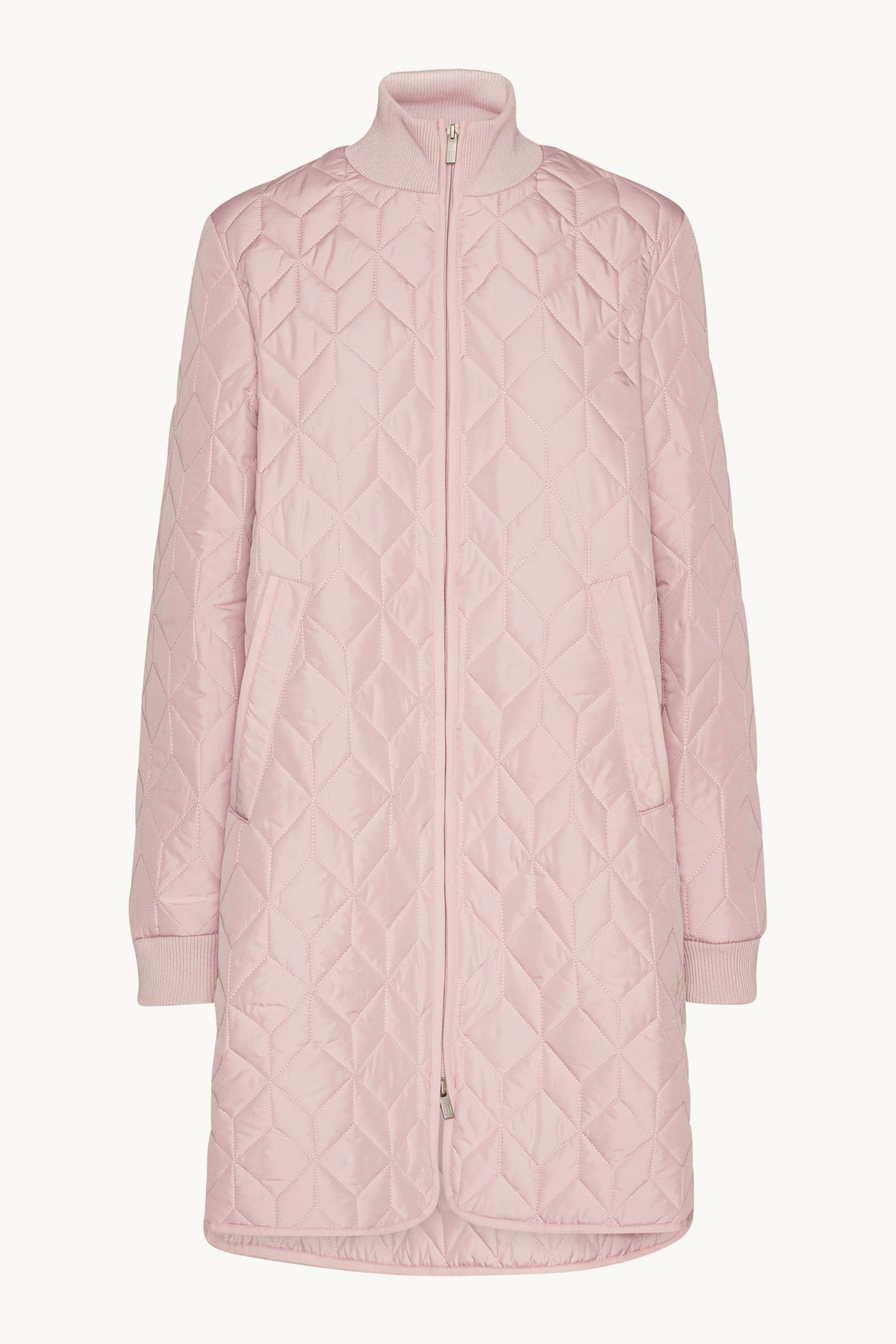 Long A-Lined Quilted Jacket - Burnished Lilac