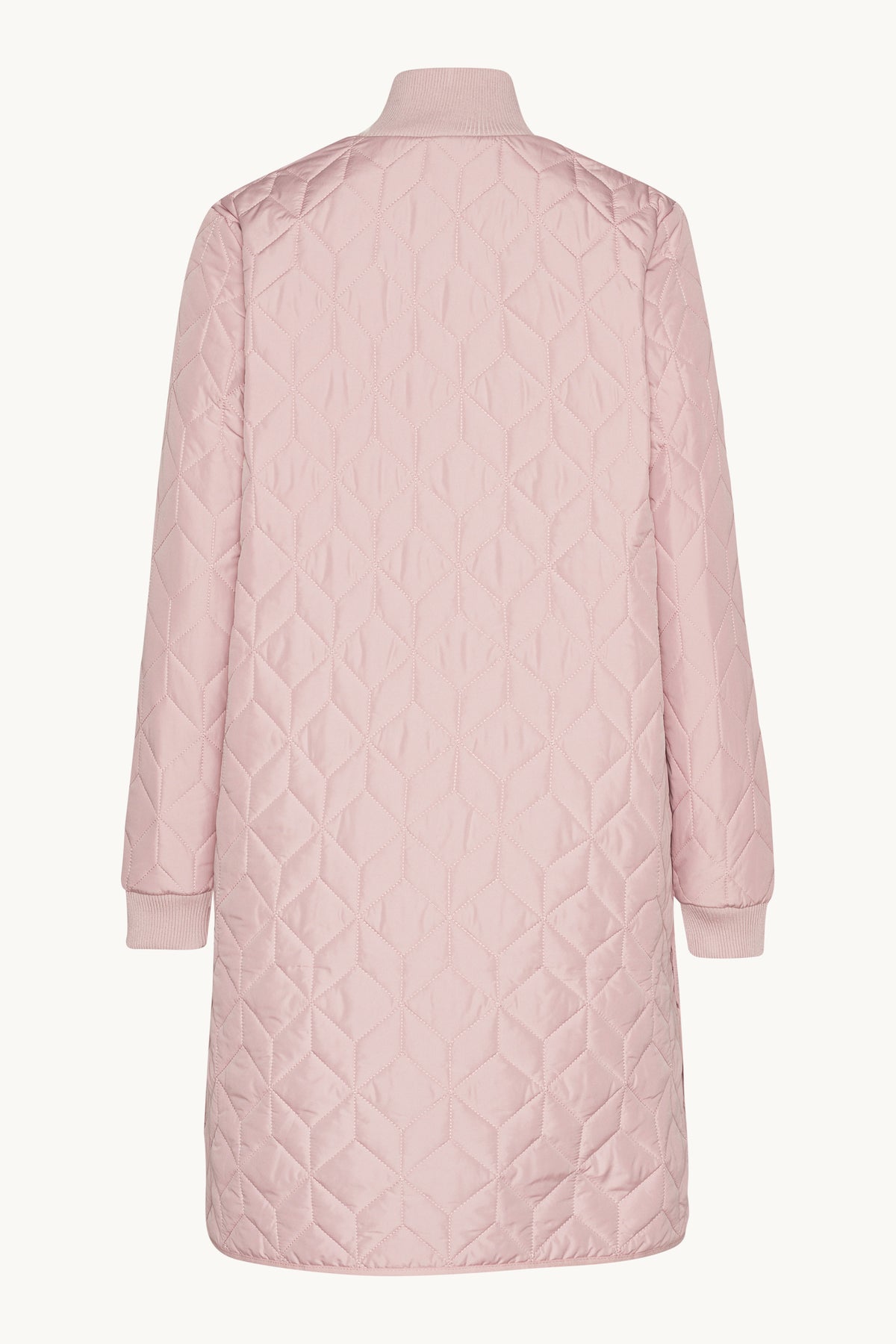 Long A-Lined Quilted Jacket - Burnished Lilac