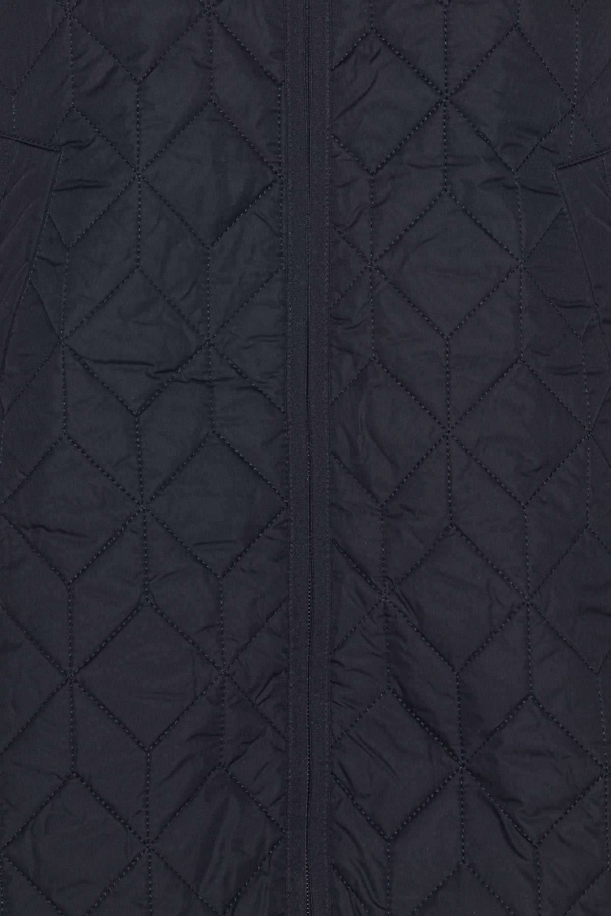 Long A-Lined Quilted Jacket - Dark Indigo