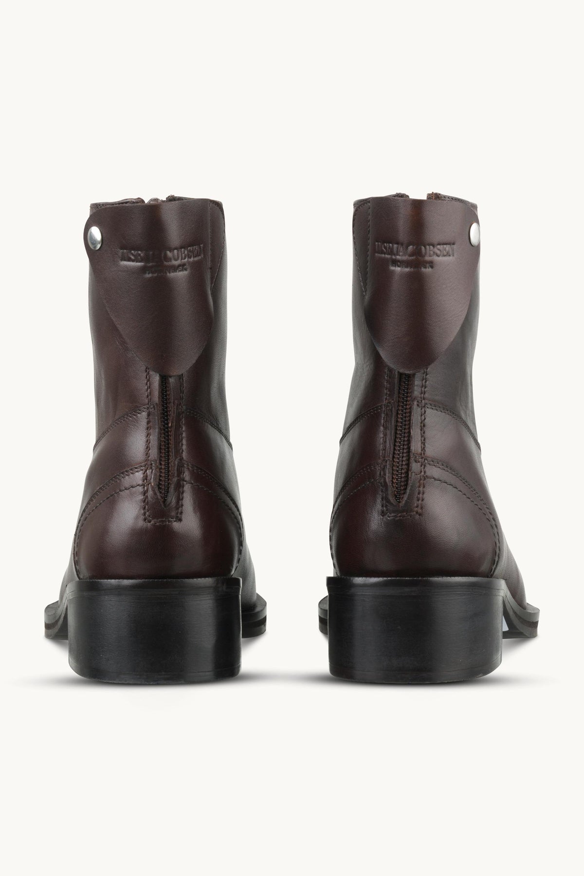 Leather Ankle Boots - Brown Black