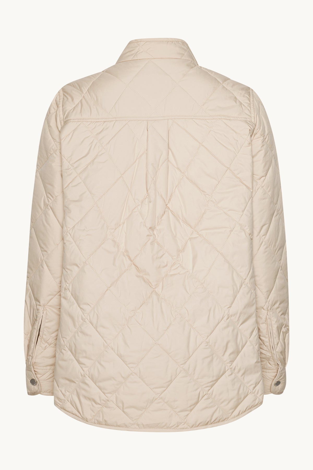 Quilted Shirt Jacket with Press Buttons - Light Camel
