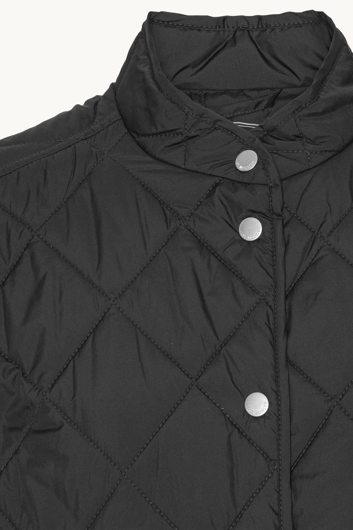 Quilted Shirt Jacket with Press Buttons - Dark Indigo