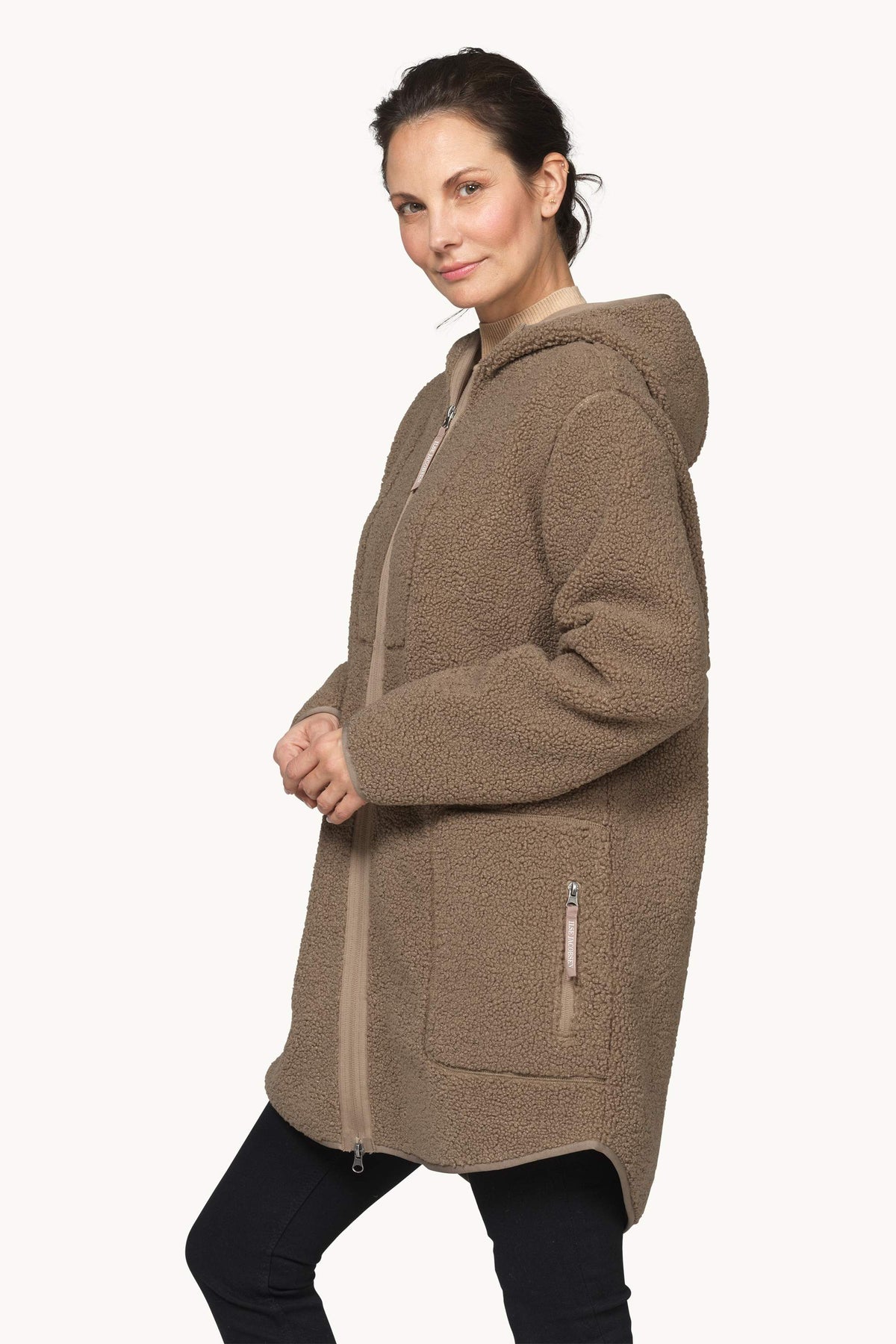 Soft Pile Jacket with Hood - Greige