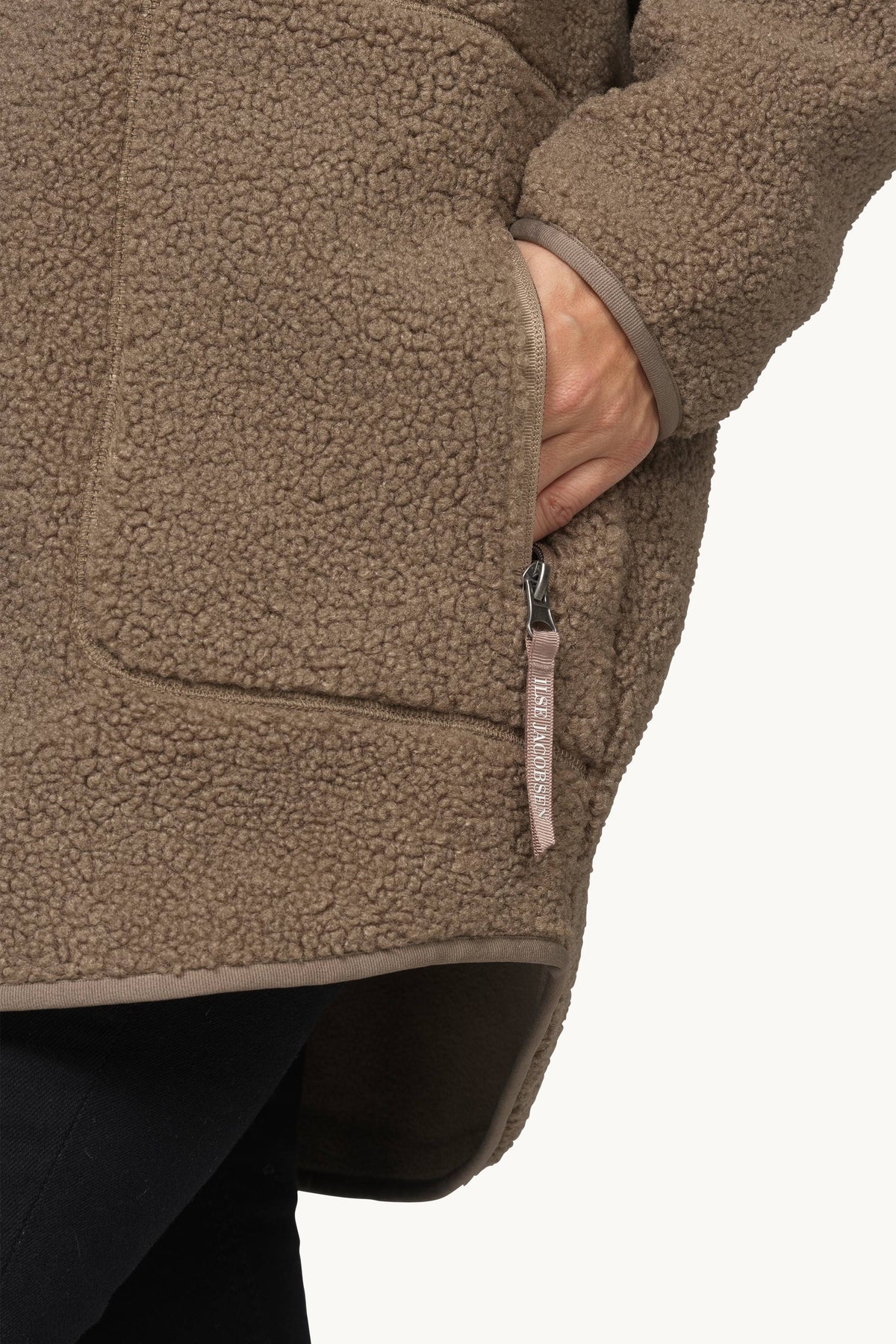 Soft Pile Jacket with Hood - Greige