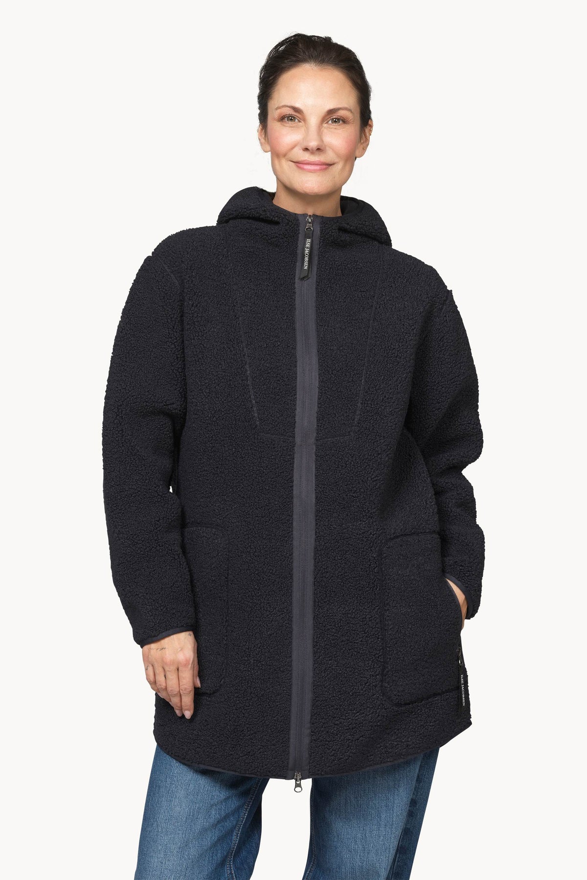 Soft Pile Jacket with Hood - Dark Indigo