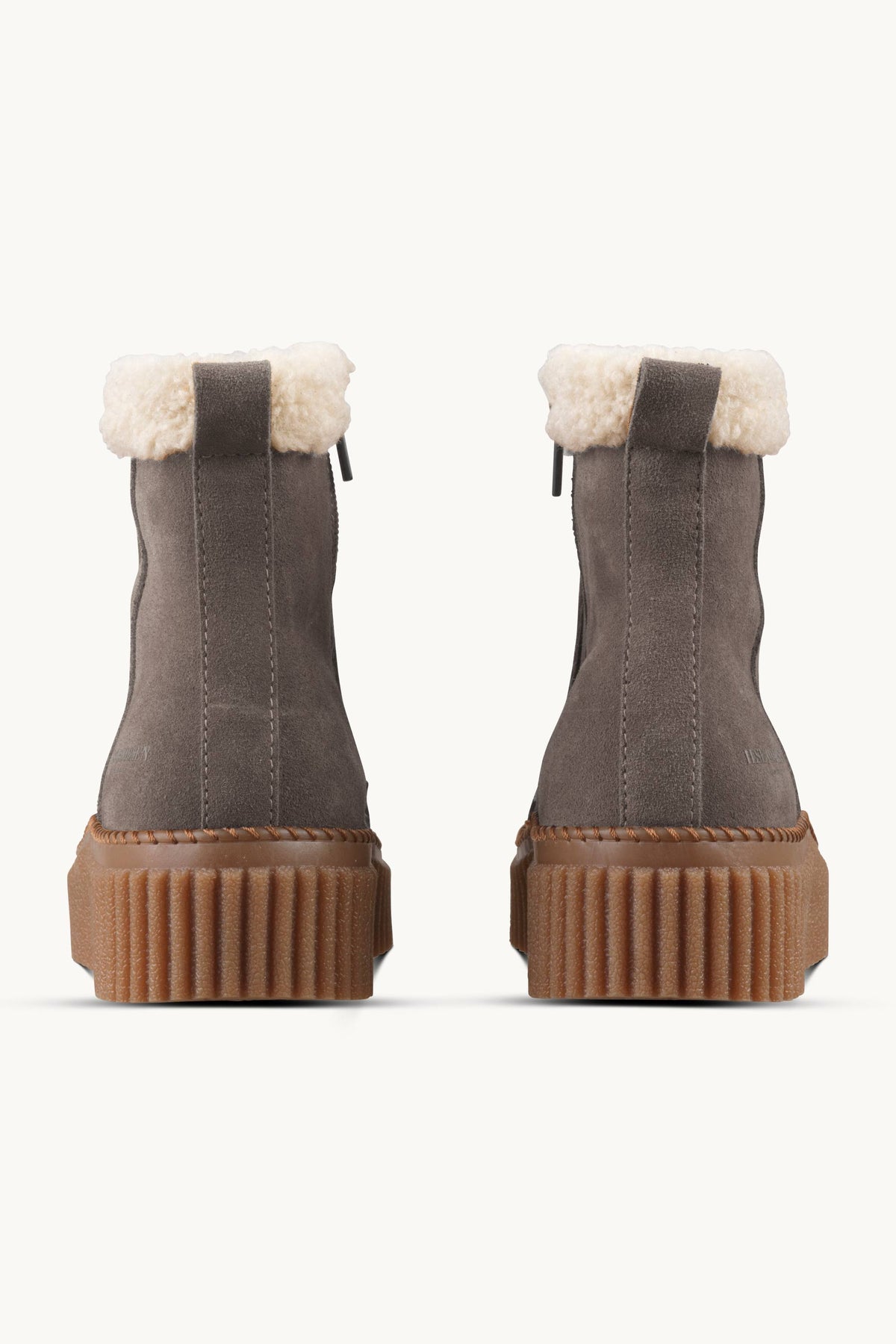 Suede Boots With Shearling - Falcon Clay