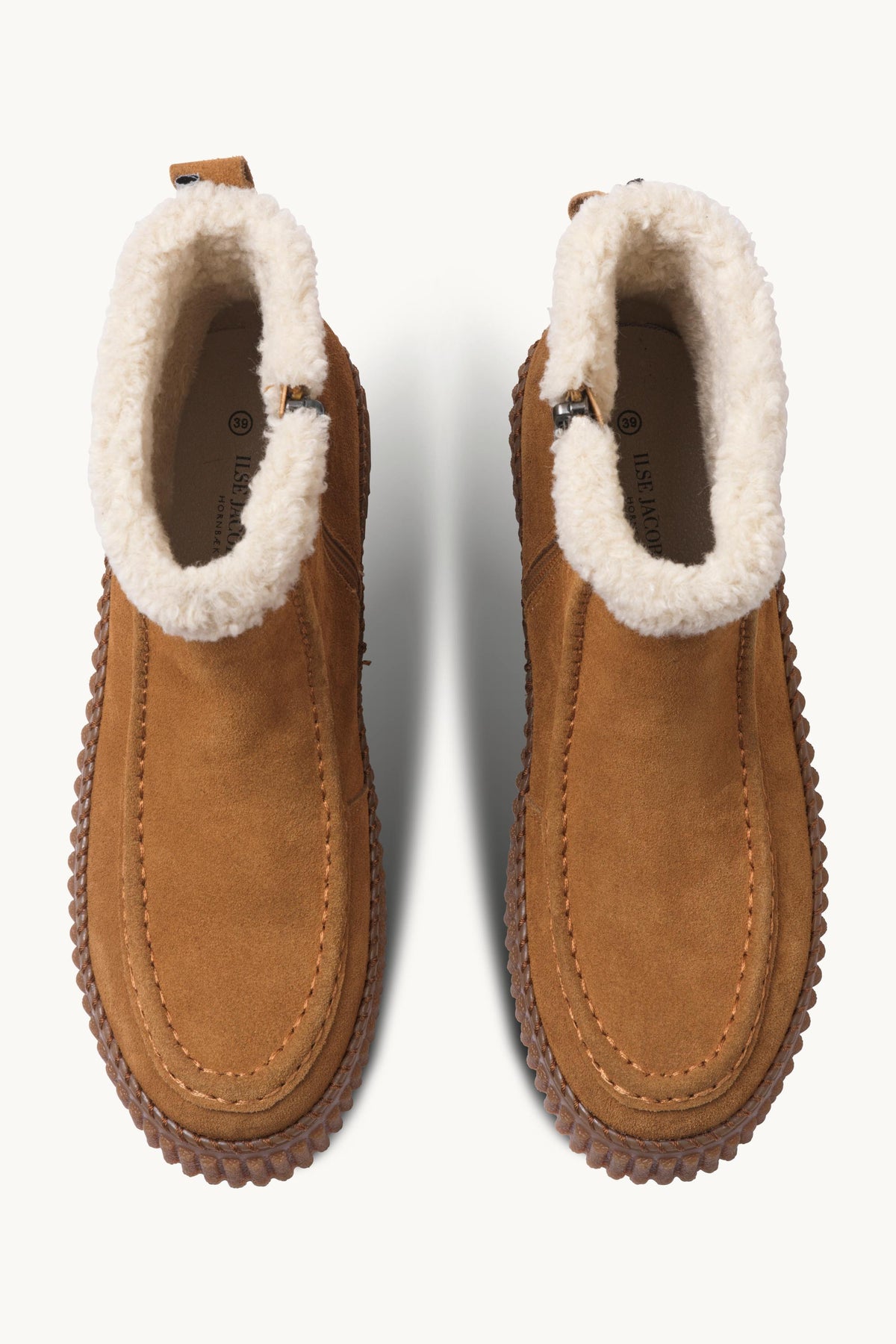 Suede Boots With Shearling - Cashew Clay