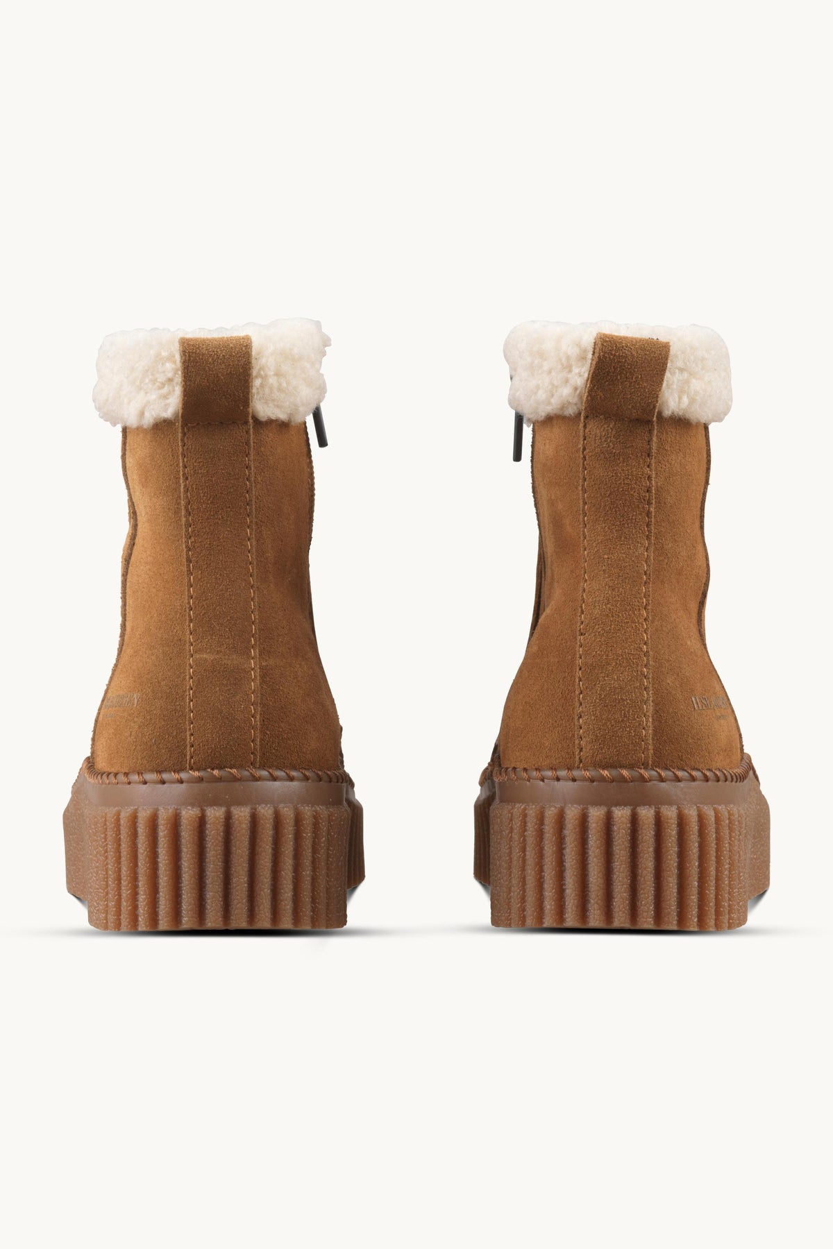 Suede Boots With Shearling - Cashew Clay