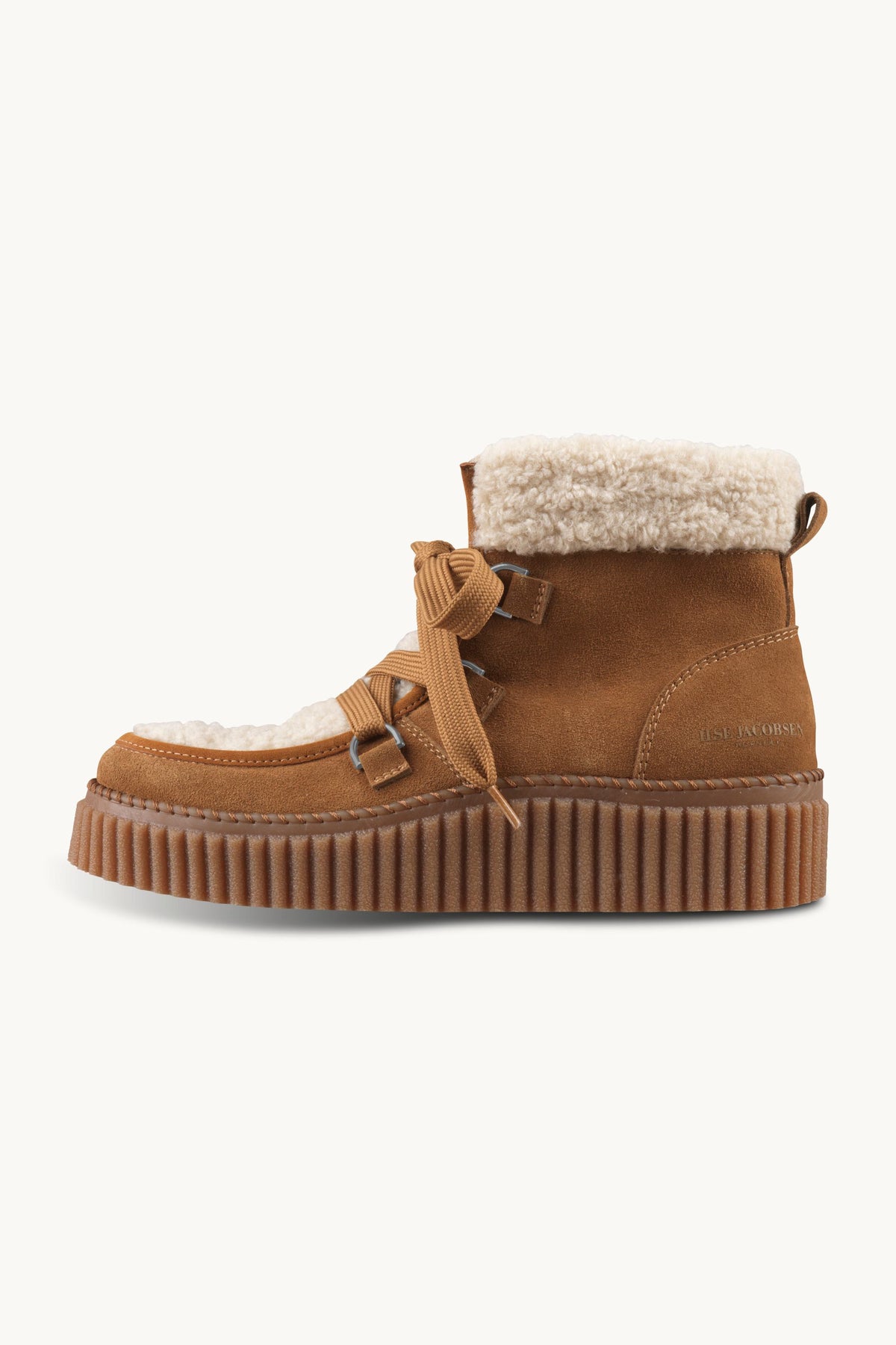 Suede Boots With Shoelaces - Cashew Clay
