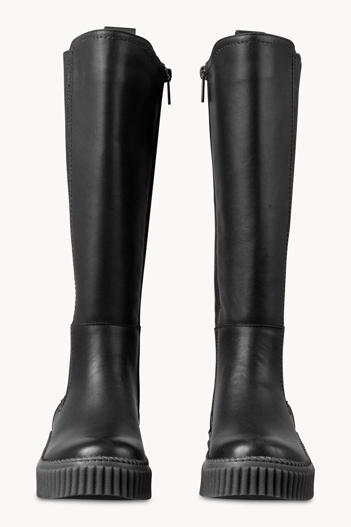 Tall Leather Chelsea Boots - Black Black