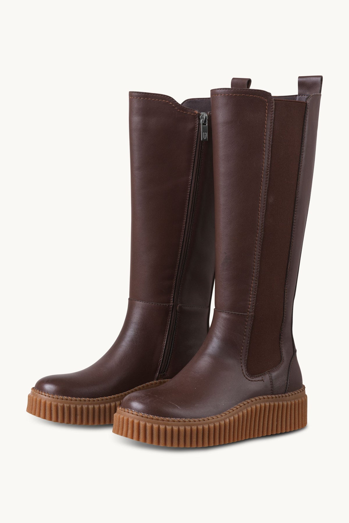 Tall Leather Chelsea Boots - Brown Clay