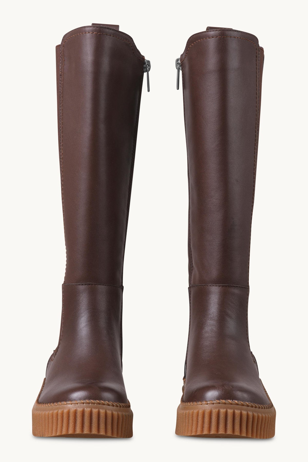 Tall Leather Chelsea Boots - Brown Clay