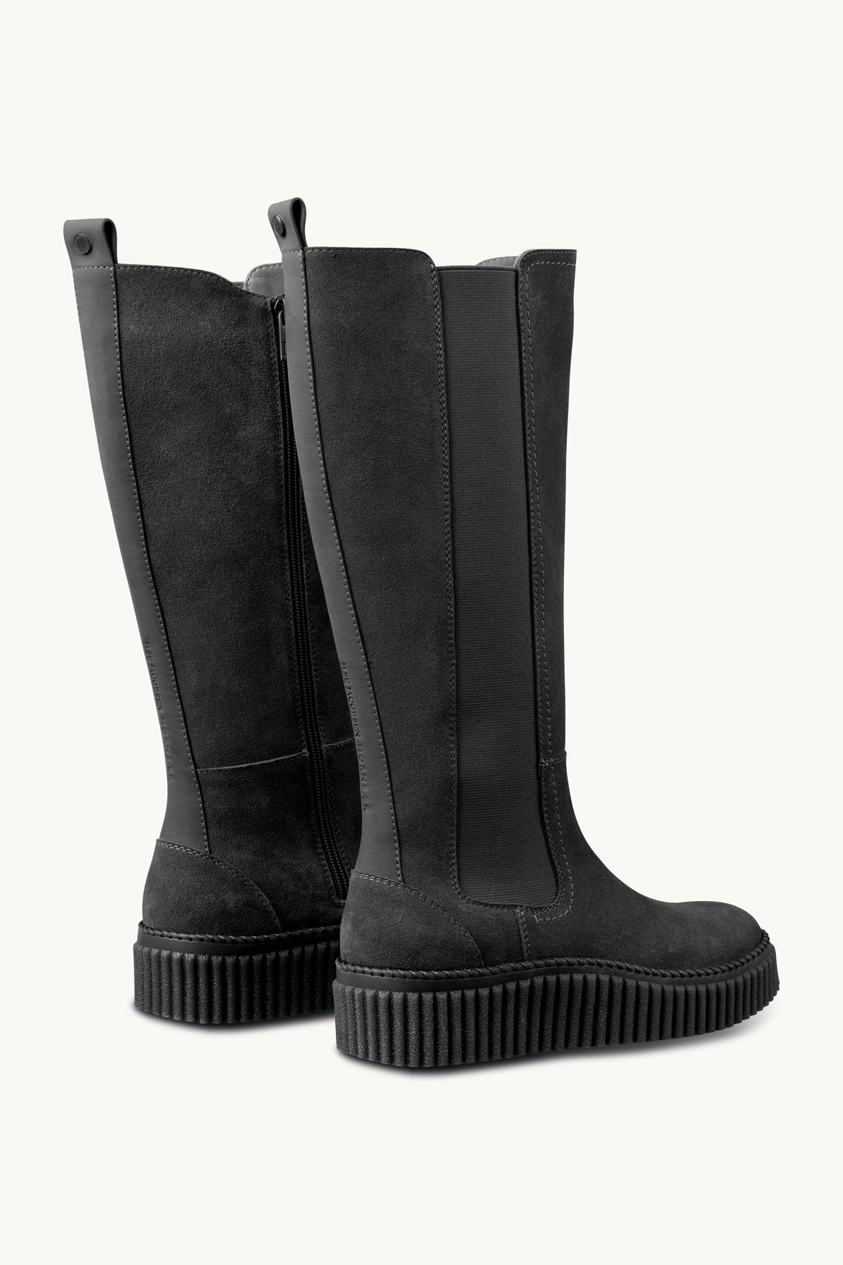 Tall Suede Chelsea Boots - Black Black