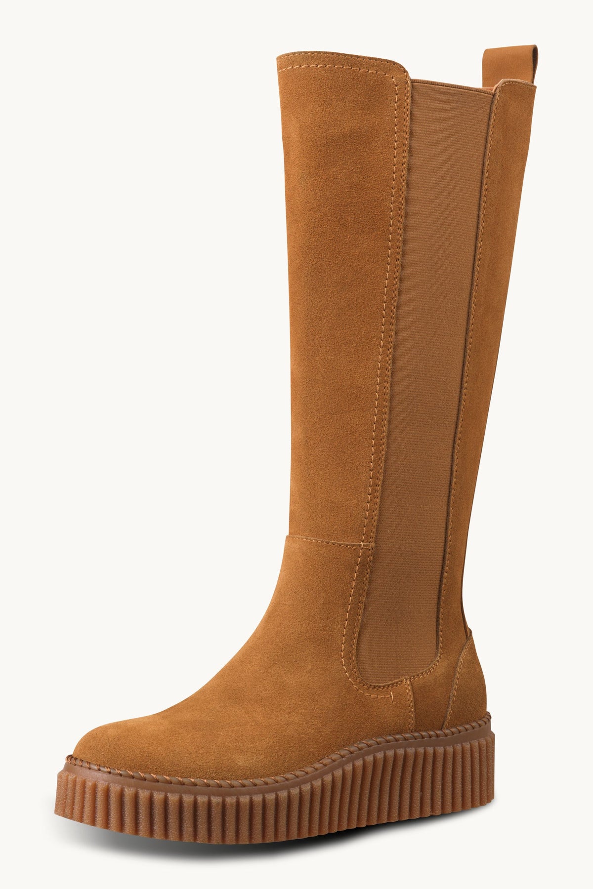 Tall Suede Chelsea Boots - Cashew Clay