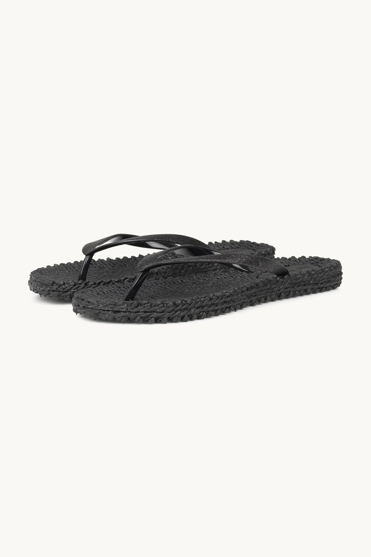 Flip Flops with Glitter - Black