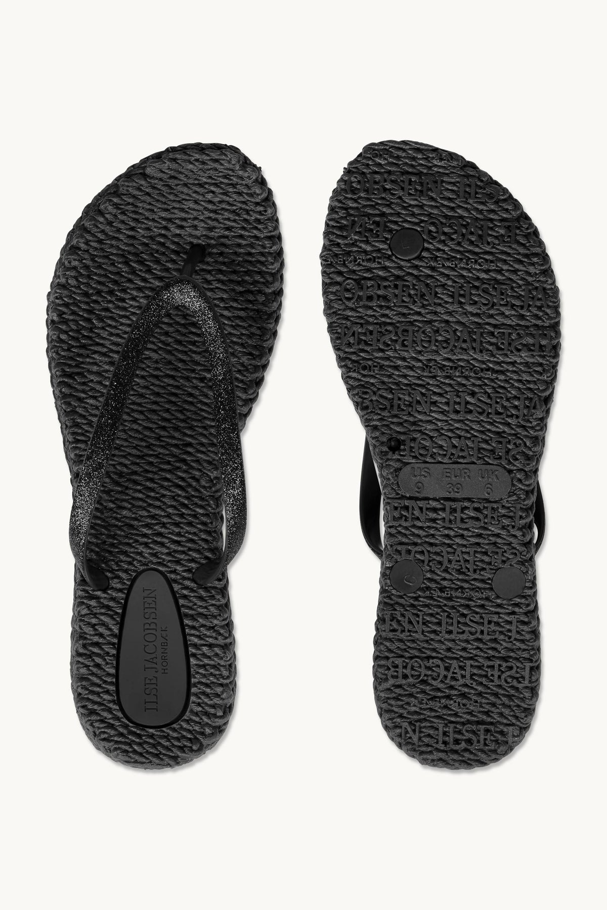 Flip Flops with Glitter - Black