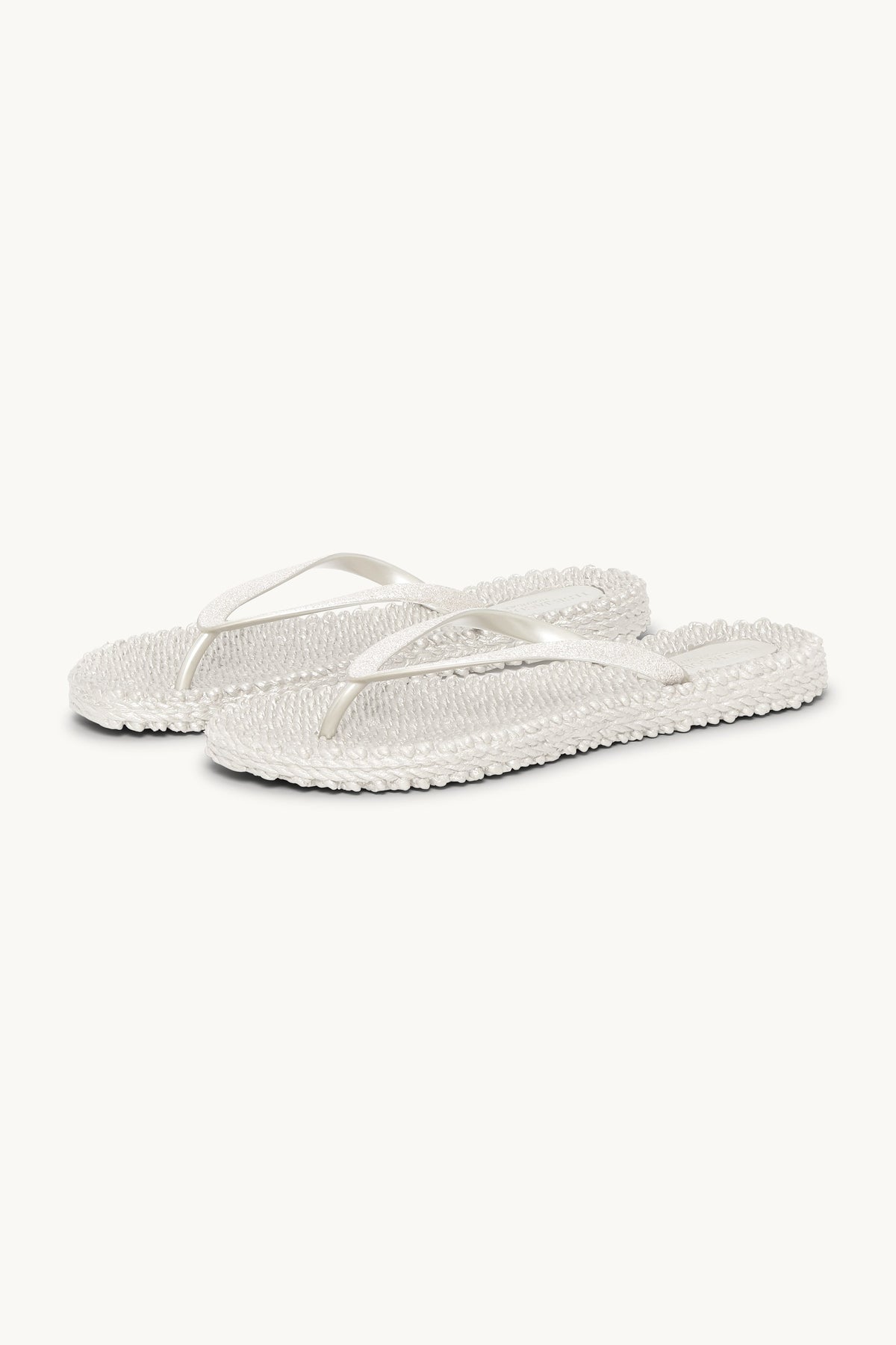 Flip Flops with Glitter - Creme