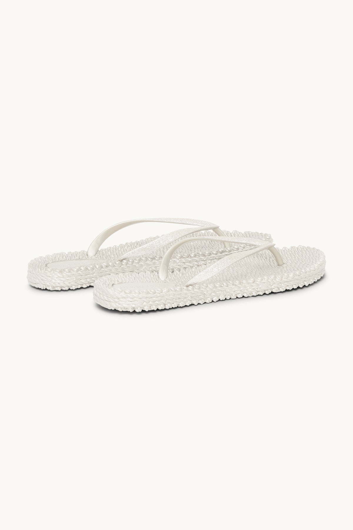 Flip Flops with Glitter - Creme