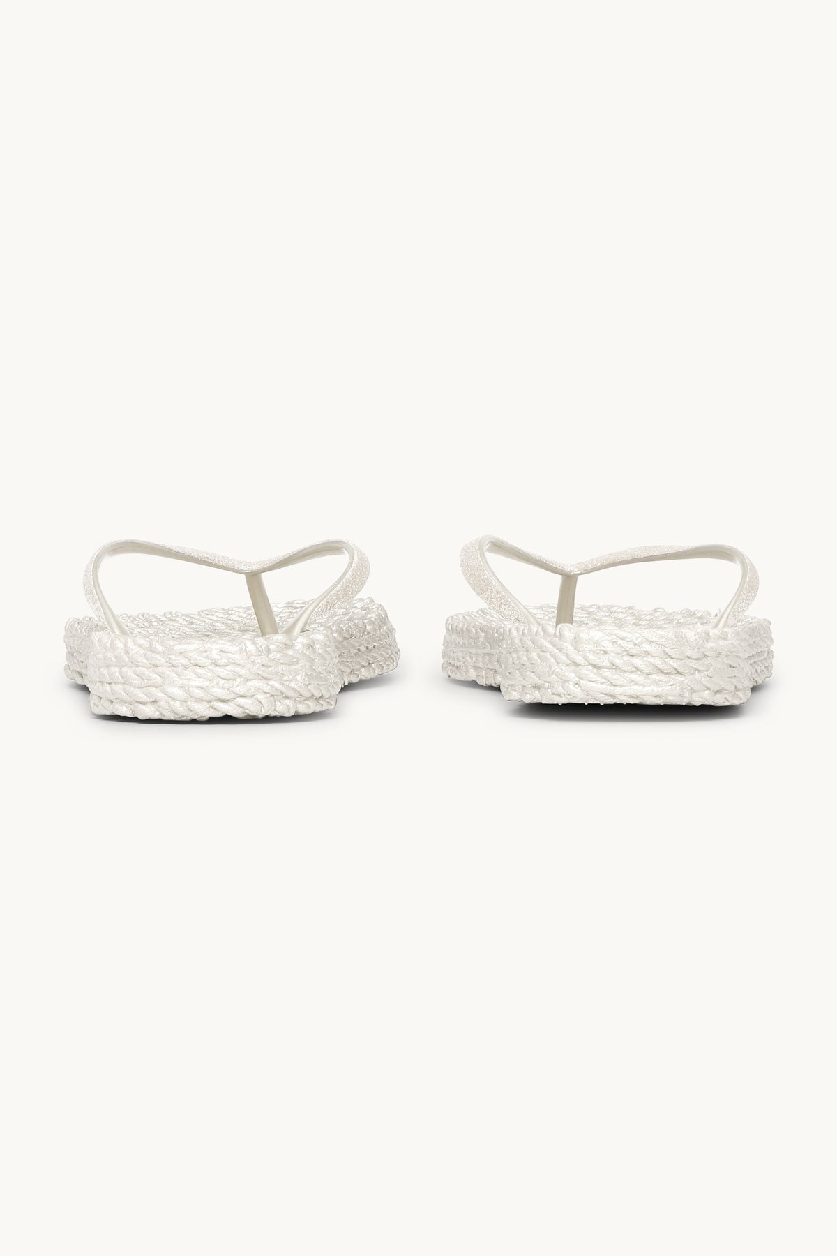 Flip Flops with Glitter - Creme