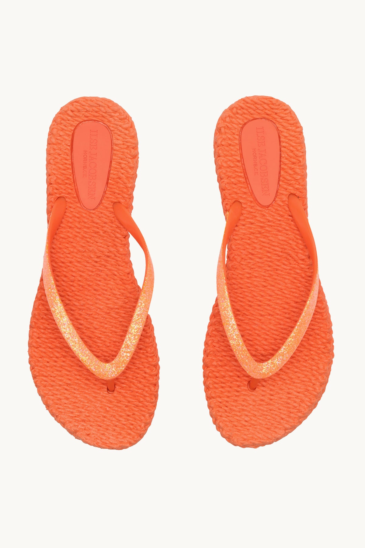 Flip Flops with Glitter - Hot Orange