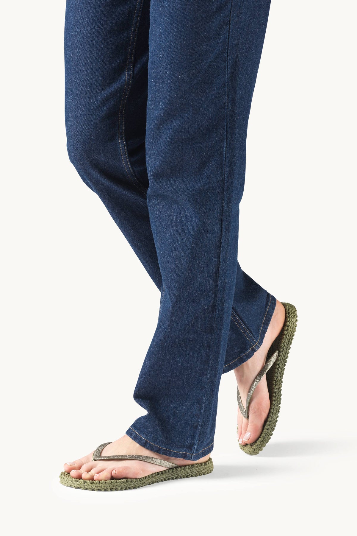 Flip Flops with Glitter - Sphagnum