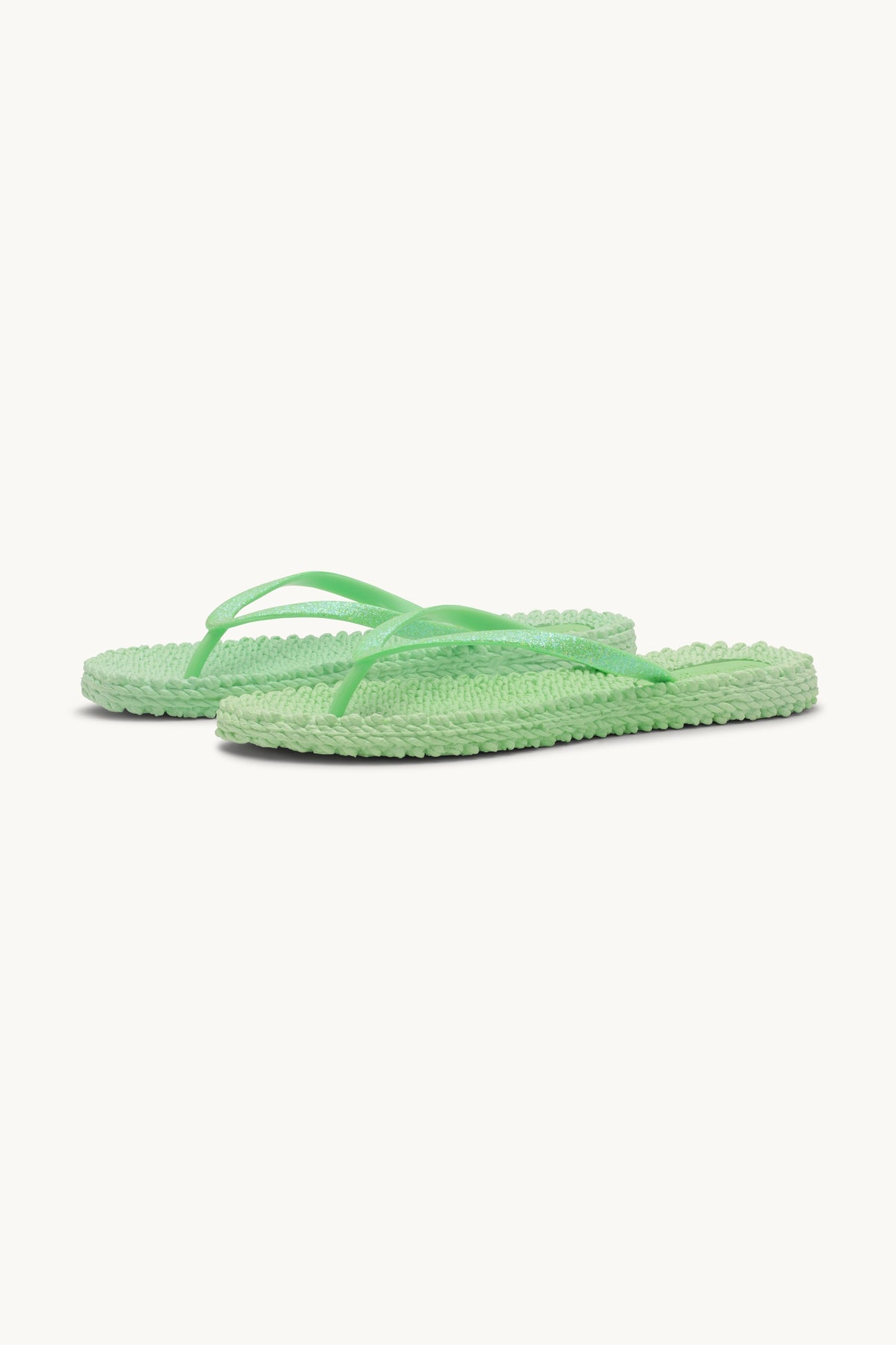 Flip Flops with Glitter - Bright Green