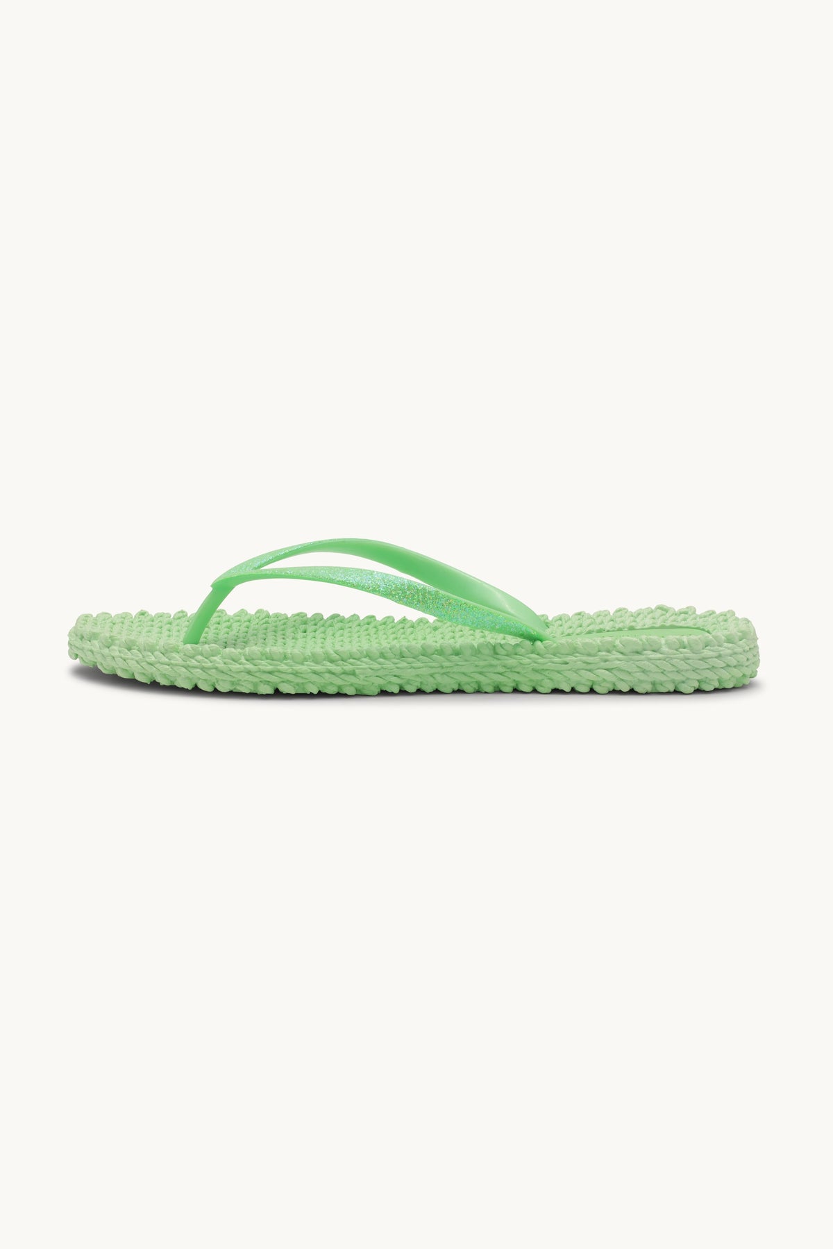 Flip Flops with Glitter - Bright Green
