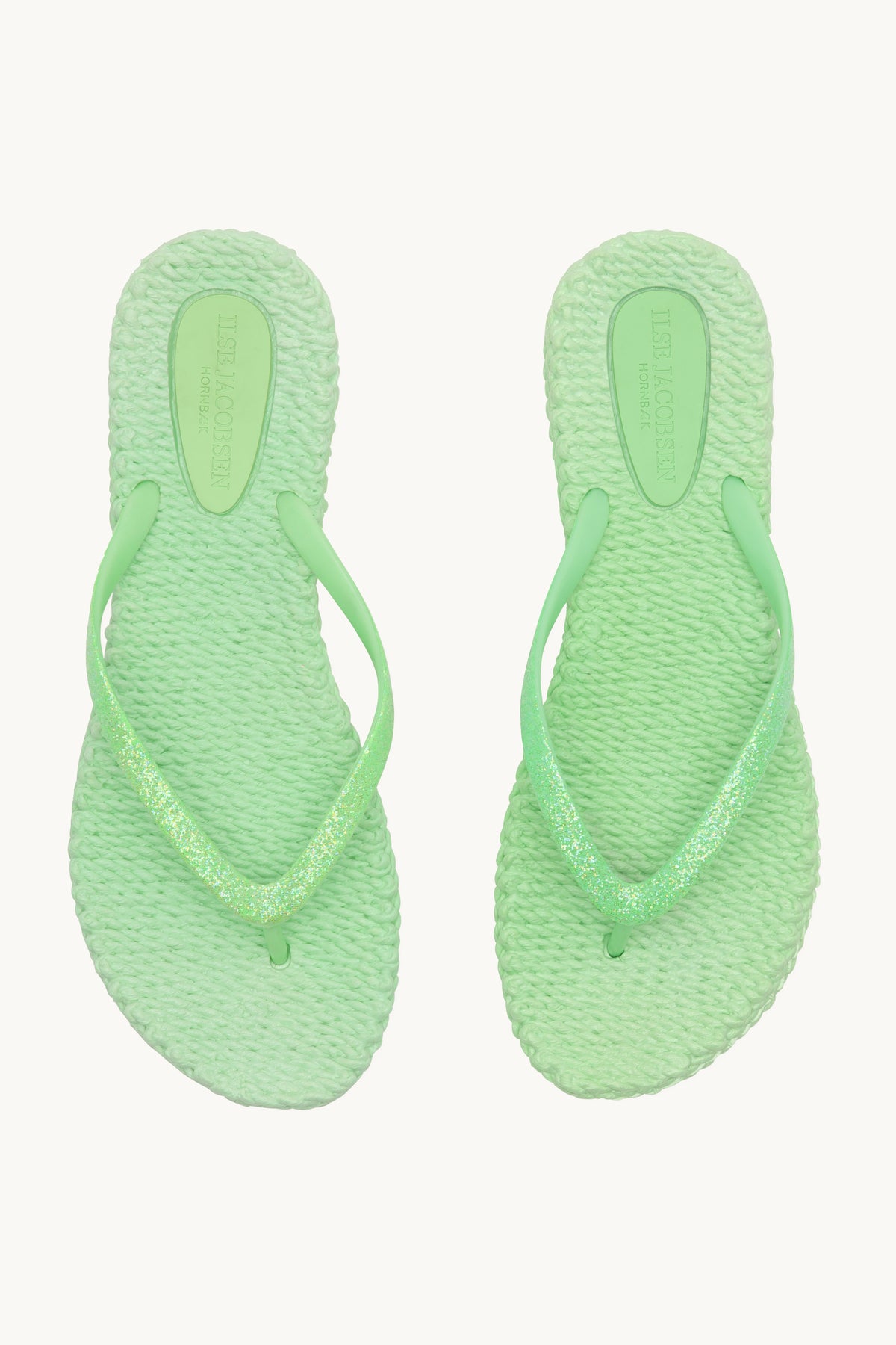 Flip Flops with Glitter - Bright Green