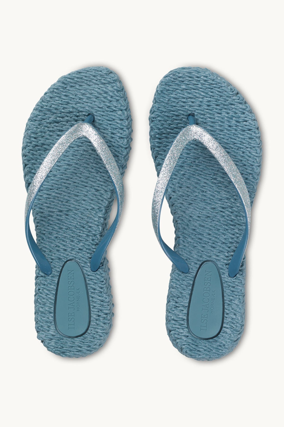 Flip Flops with Glitter - Lichen Blue