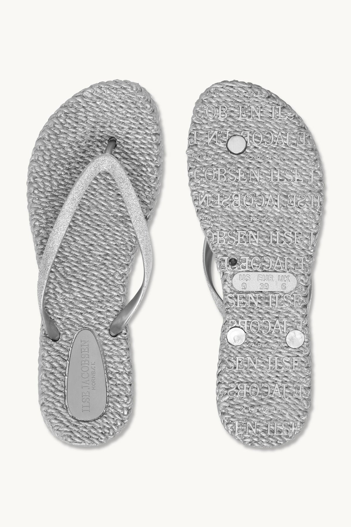 Flip Flops with Glitter - Silver
