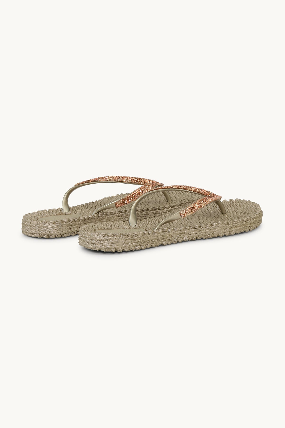 Flip Flops with Rhinestones - Platin