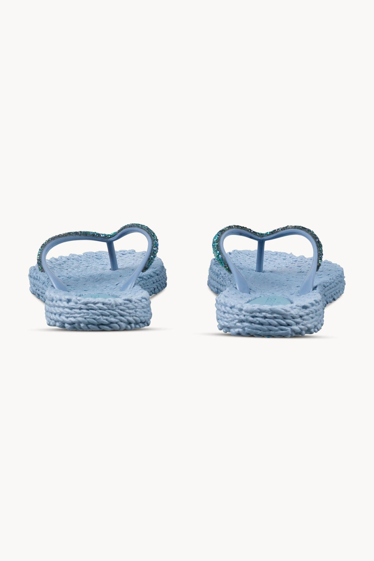 Flip-flops with Rhinestone-embellished Straps - Cornflower
