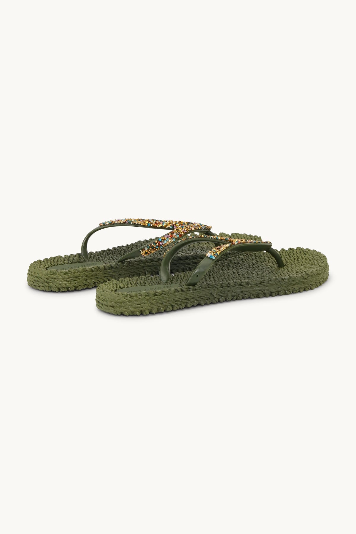 Flip Flops with Rhinestones - Sphagnum