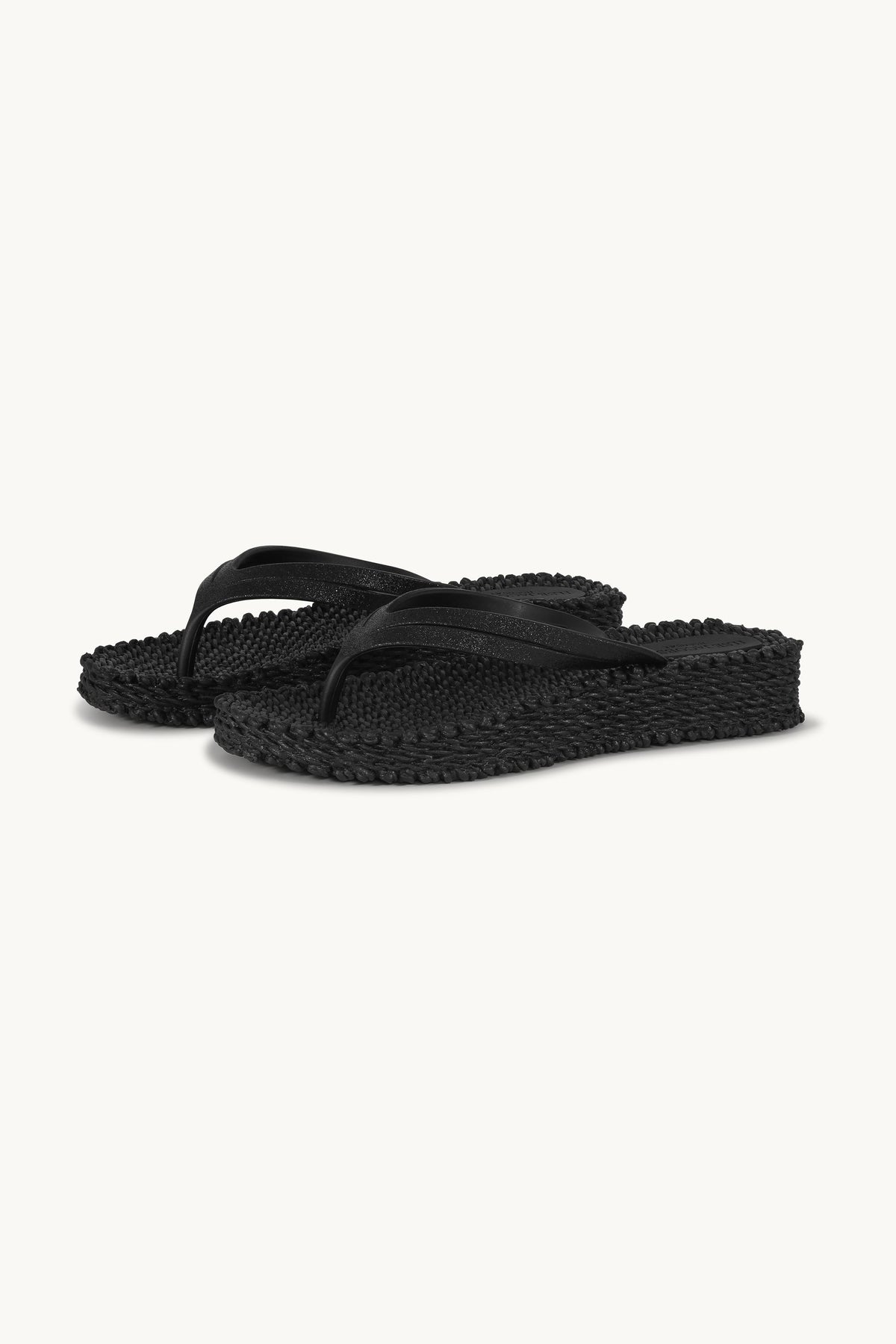 Flip Flops On Platform Sole - Black