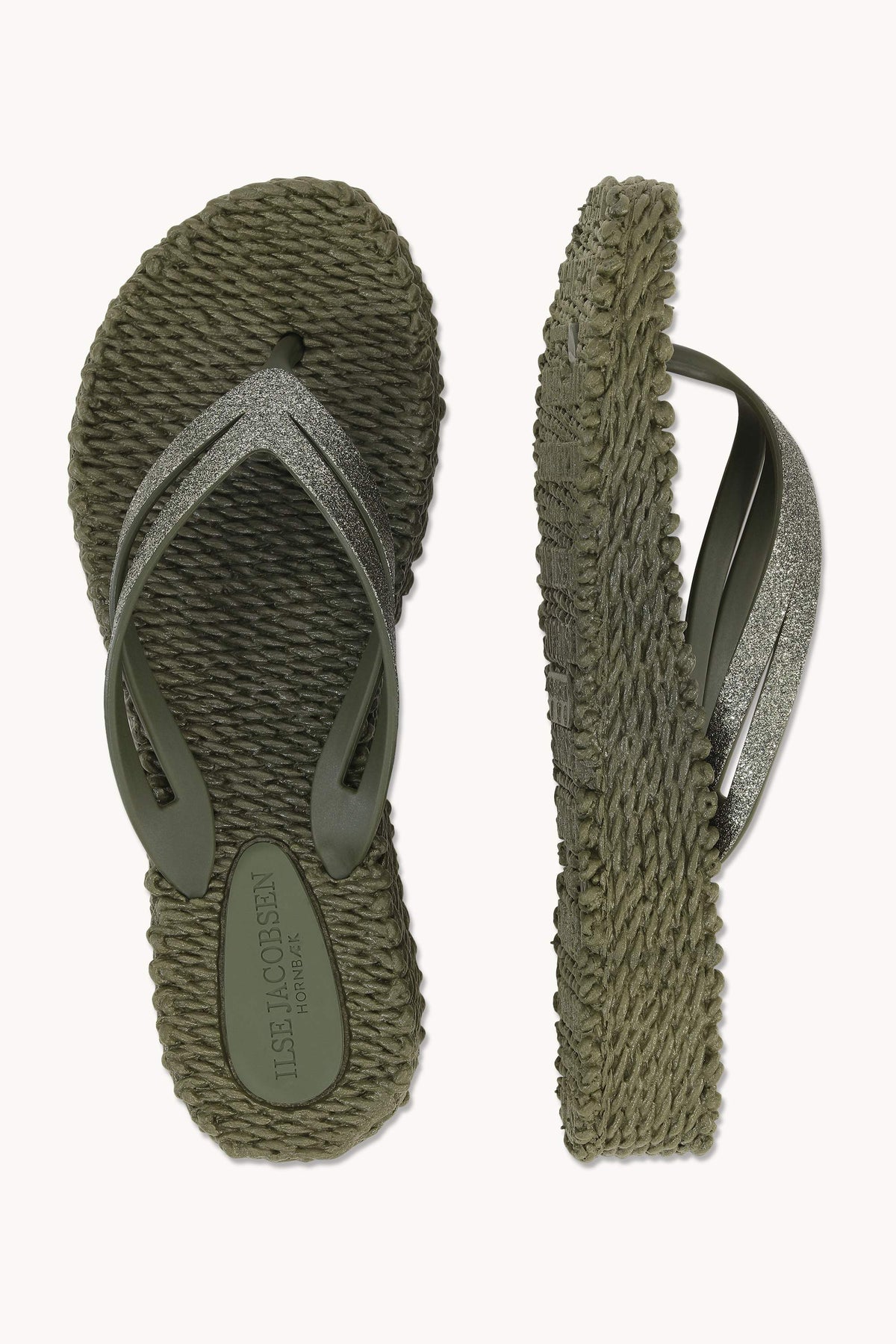 Flip Flops On Platform Sole - Army