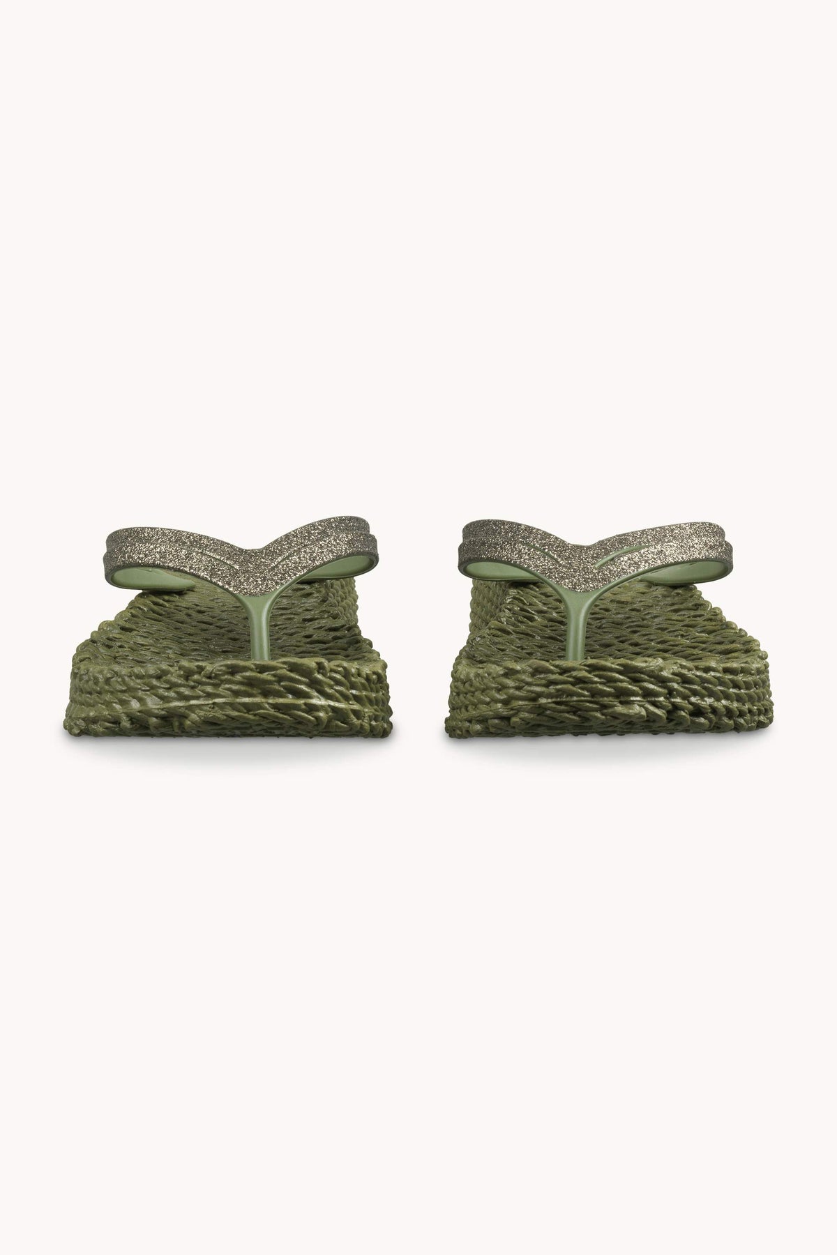 Flip Flops On Platform Sole - Sphagnum