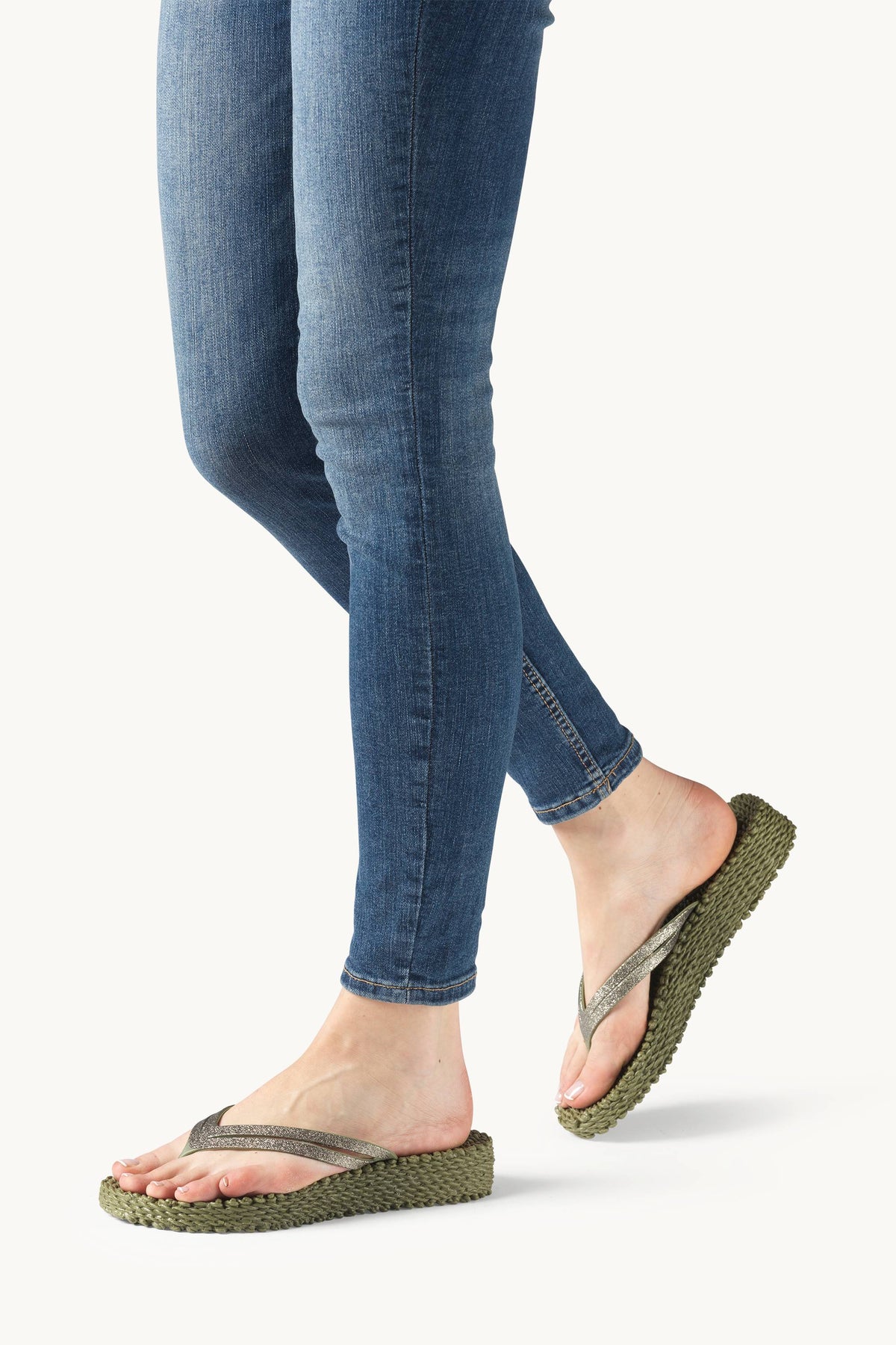 Flip Flops On Platform Sole - Sphagnum