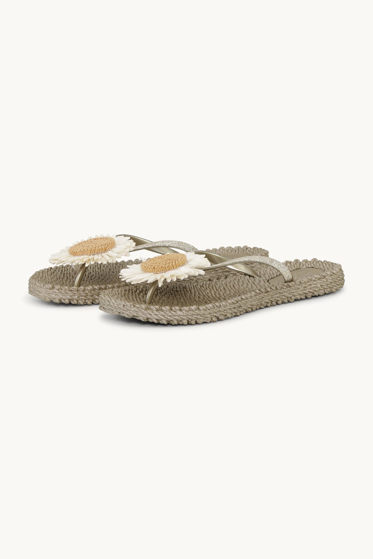 Flip Flops with Flower - Platin