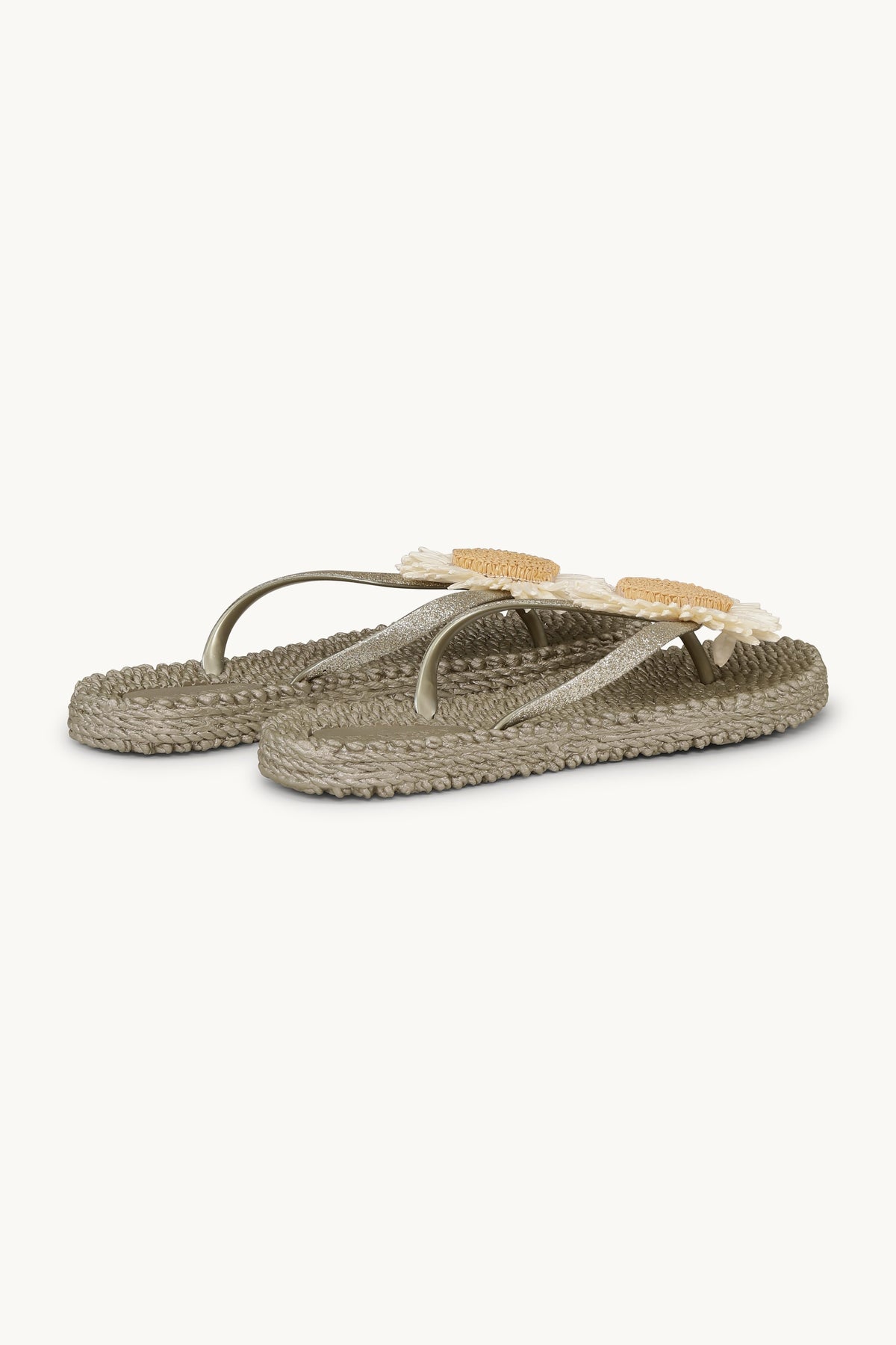 Flip Flops with Flower - Platin