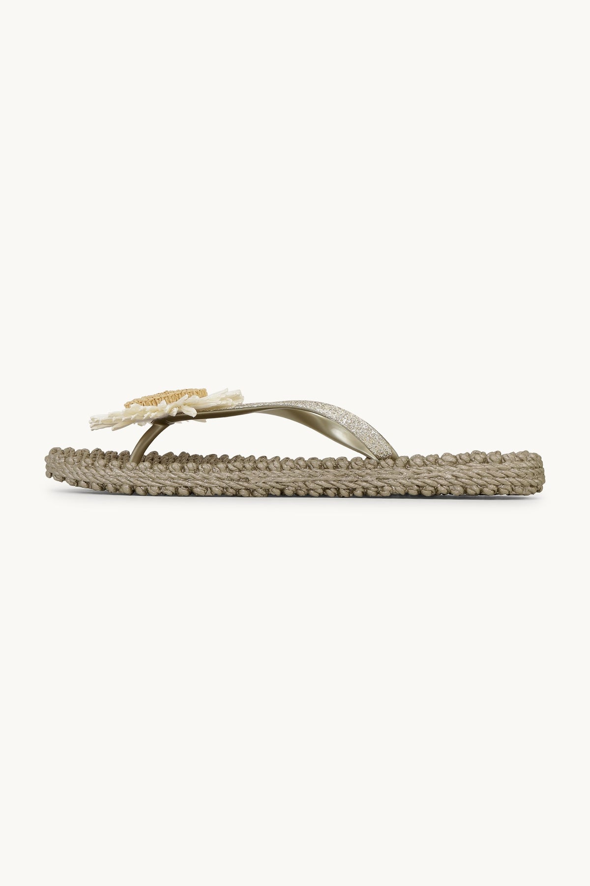 Flip Flops with Flower - Platin