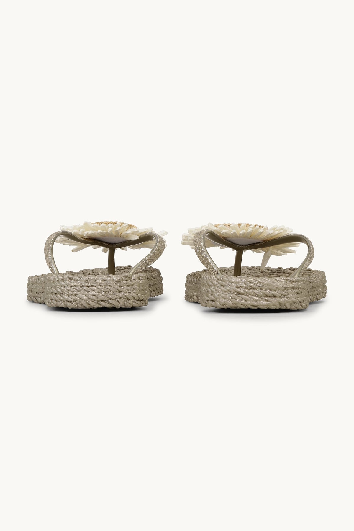 Flip Flops with Flower - Platin