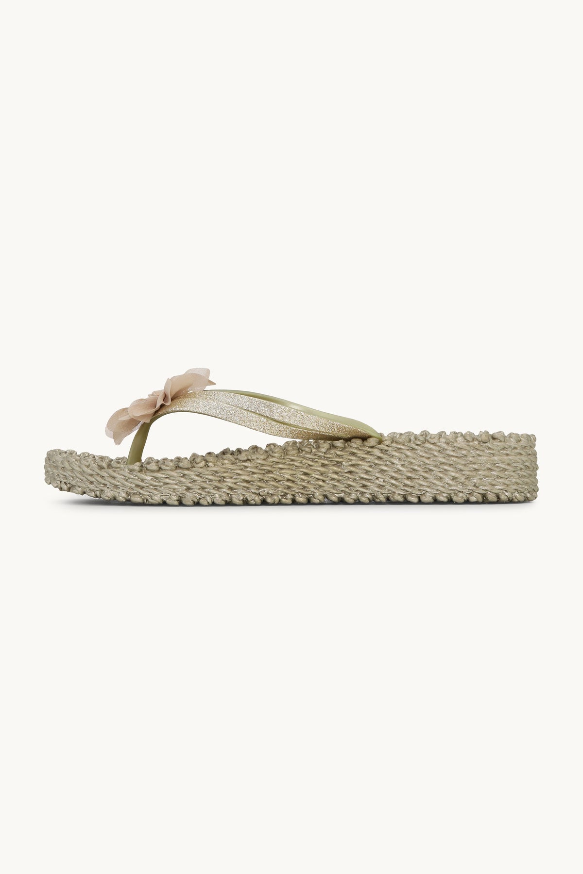 Flip Flops with Flower - Platin