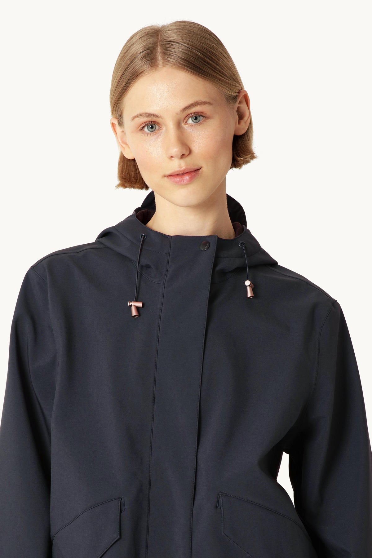 Long Softshell Raincoat - Dark Indigo