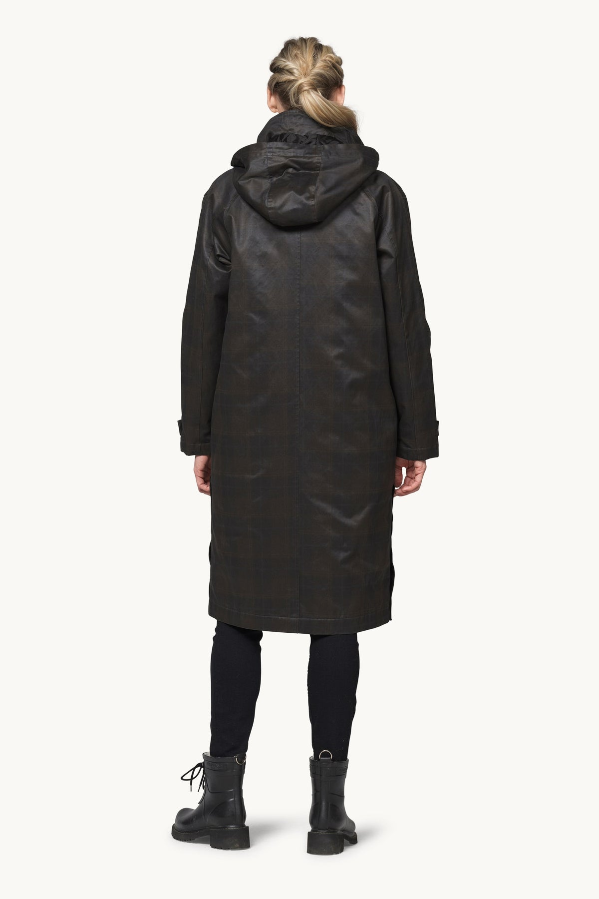 Padded Coat - Dark Brown Check