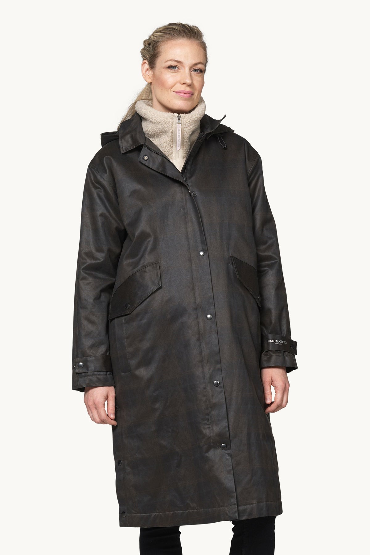 Padded Coat - Dark Brown Check