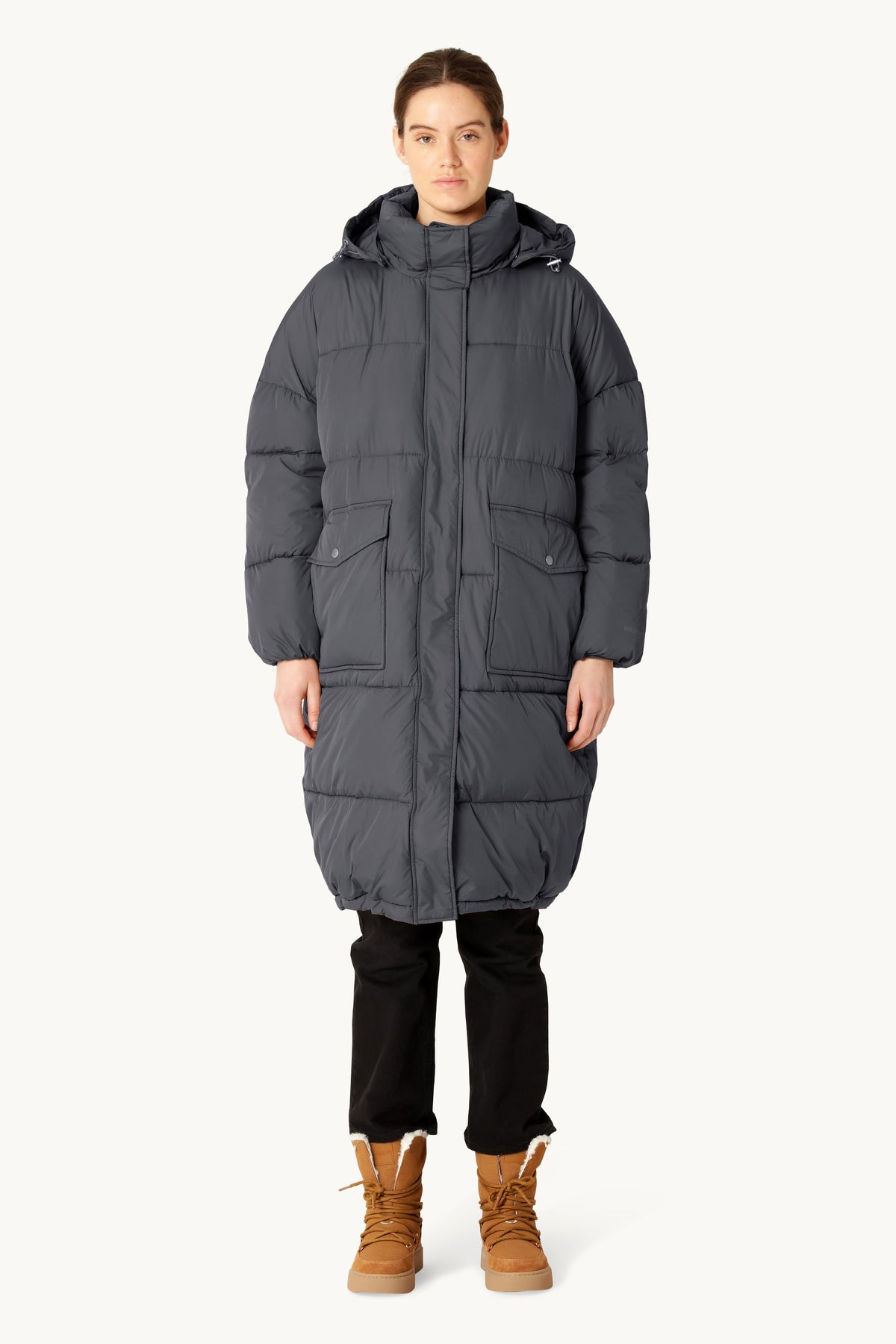 Long Padded Coat - Ombre Blue