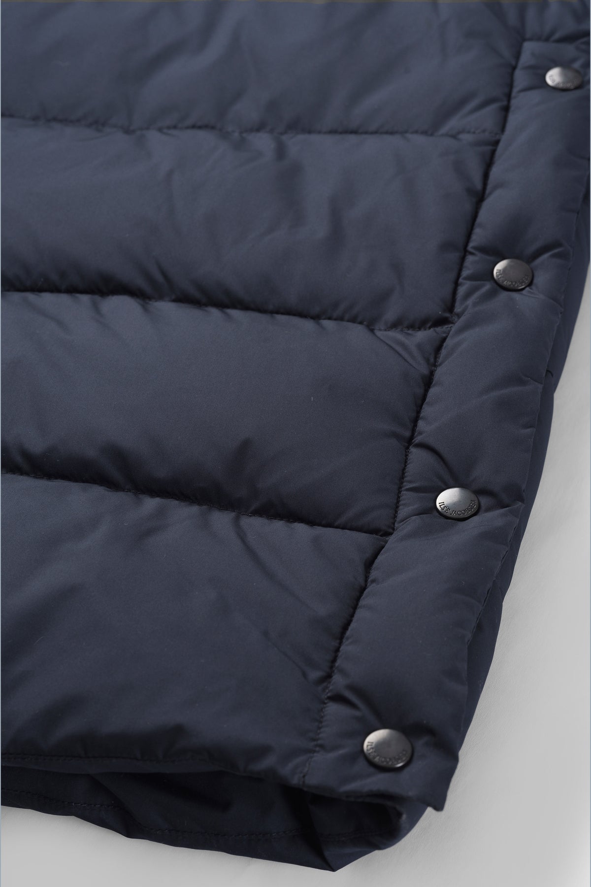 Long Warm Padded Coat with Hood - Dark Indigo