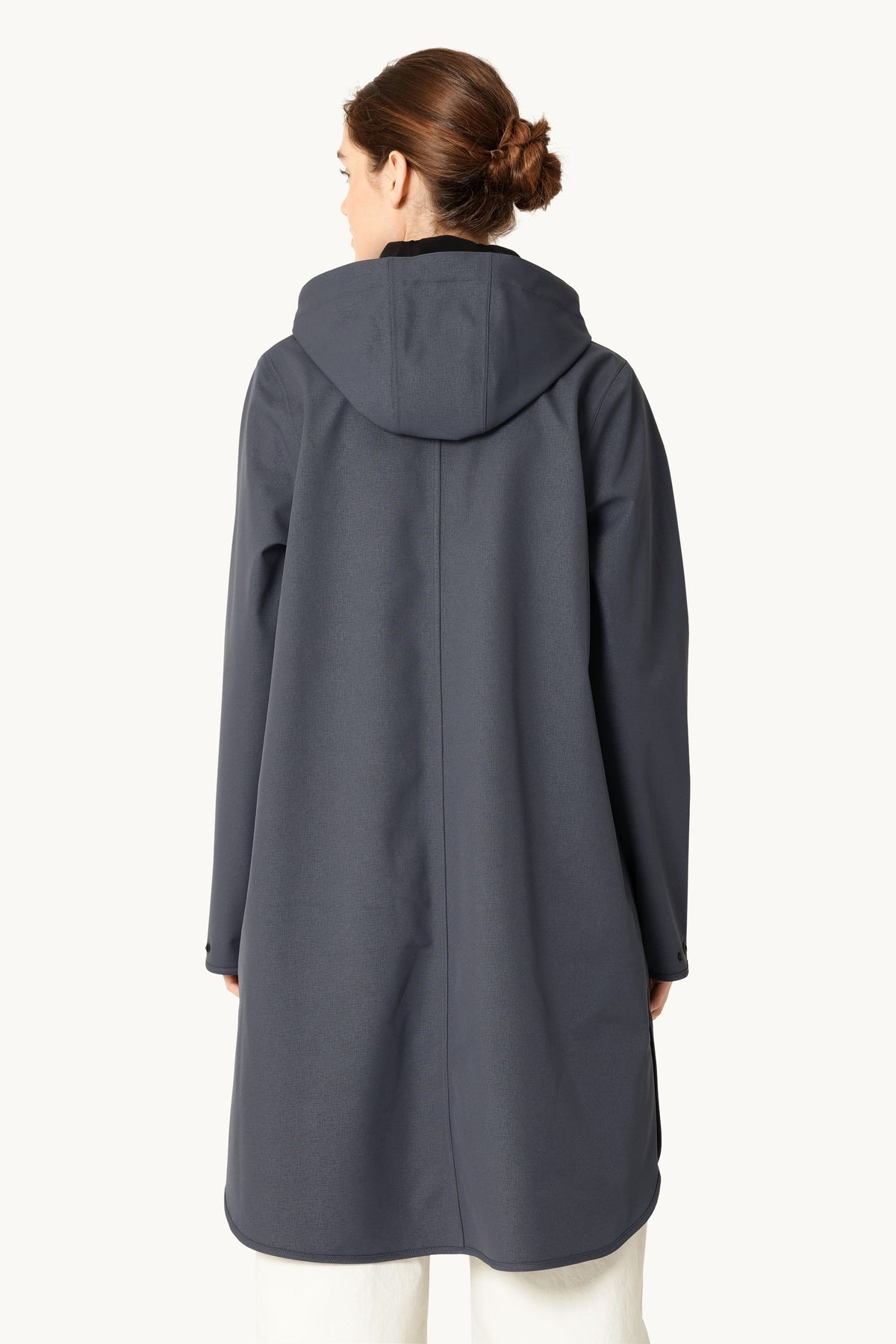 A-lined Softshell Raincoat with Hood - Ombre Blue