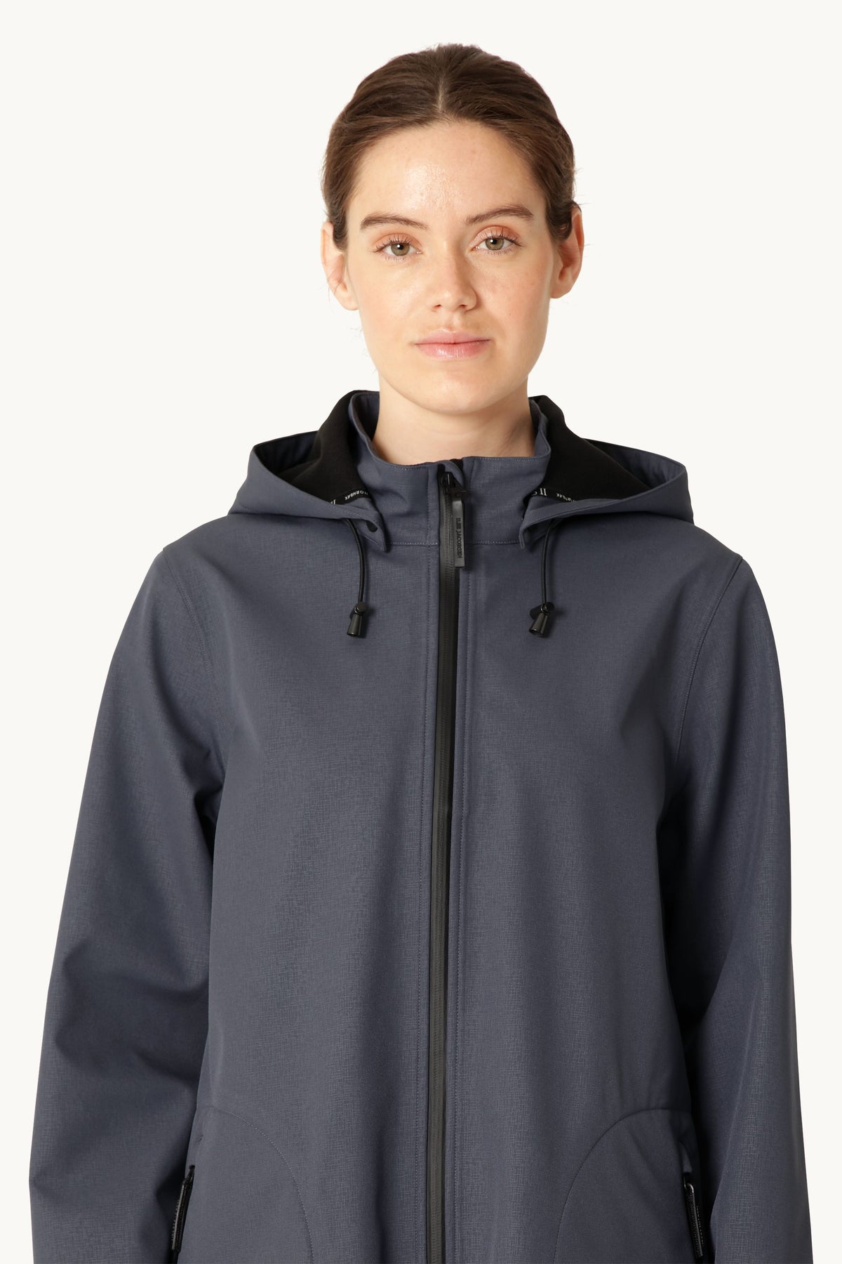 A-lined Softshell Raincoat with Hood - Ombre Blue