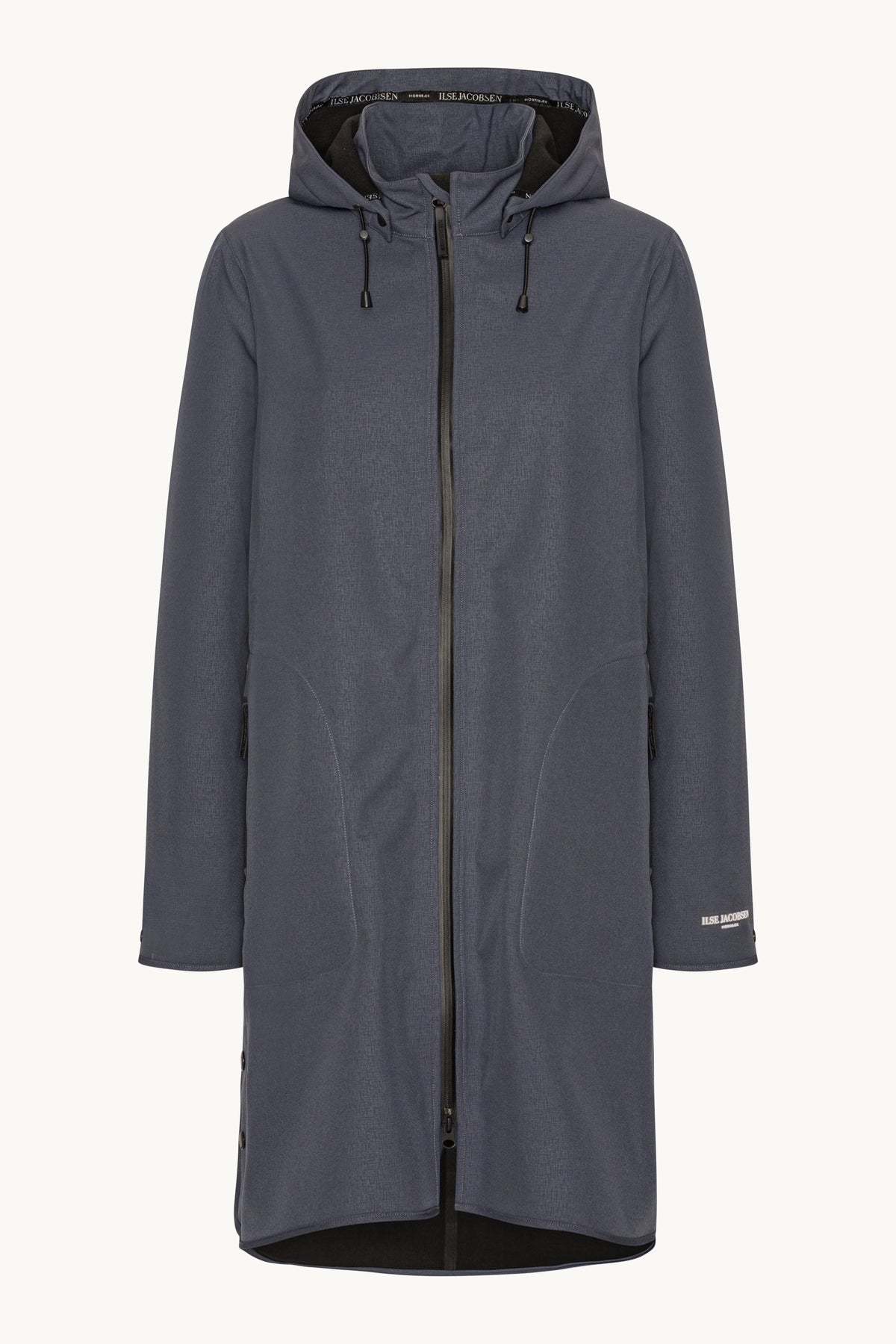 A-lined Softshell Raincoat with Hood - Ombre Blue